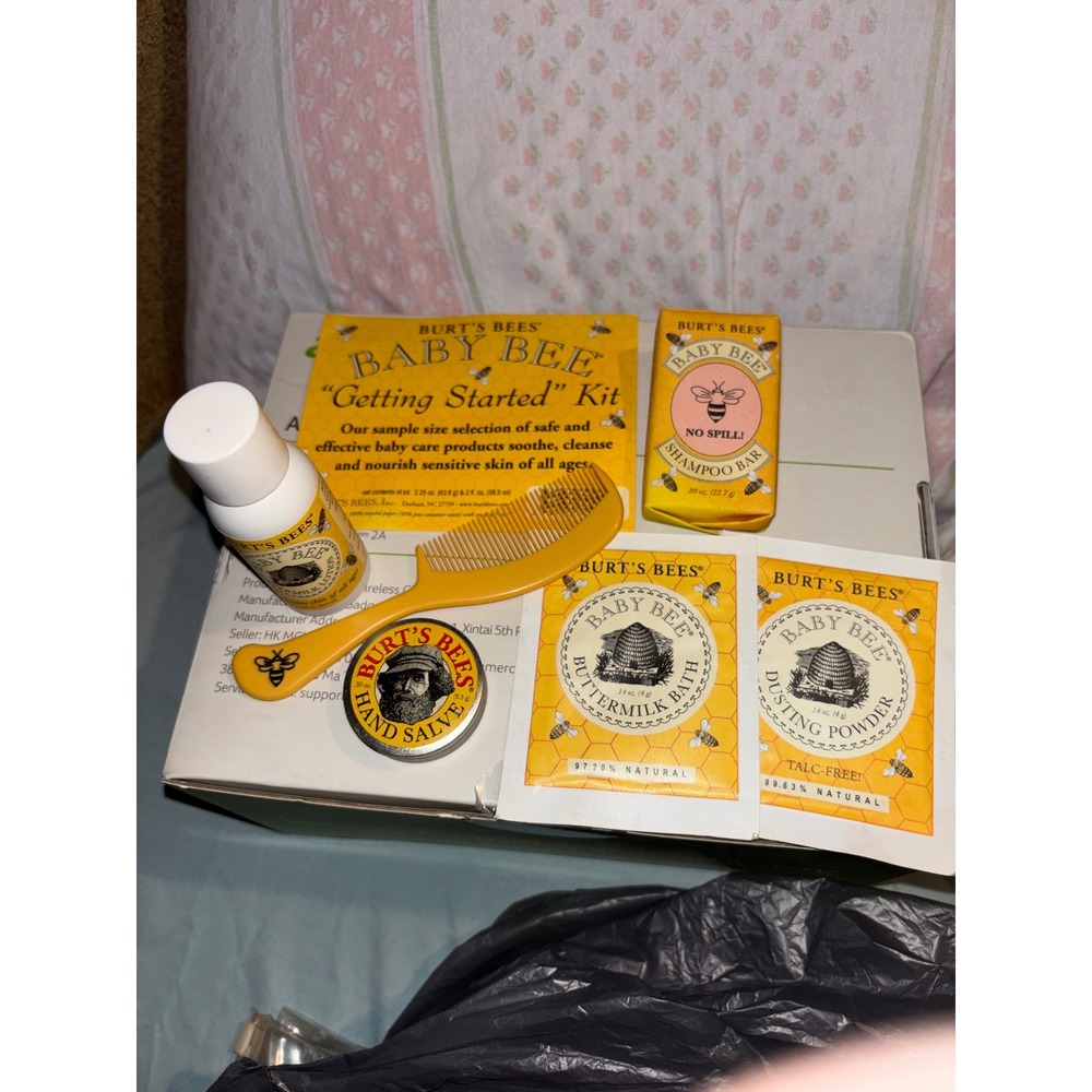 Burt's Bees Baby Bee Getting Started Kit Travel Size Skincare Set with Pouch